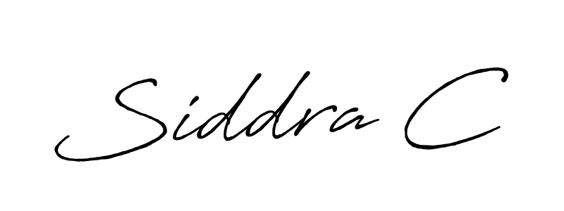 How to make Siddra C name signature. Use Antro_Vectra_Bolder style for creating short signs online. This is the latest handwritten sign. Siddra C signature style 7 images and pictures png