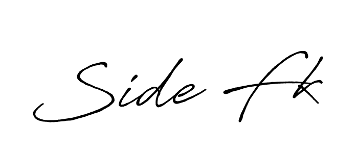 Side Fk stylish signature style. Best Handwritten Sign (Antro_Vectra_Bolder) for my name. Handwritten Signature Collection Ideas for my name Side Fk. Side Fk signature style 7 images and pictures png