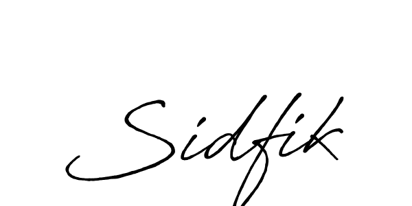 Make a beautiful signature design for name Sidfik. With this signature (Antro_Vectra_Bolder) style, you can create a handwritten signature for free. Sidfik signature style 7 images and pictures png