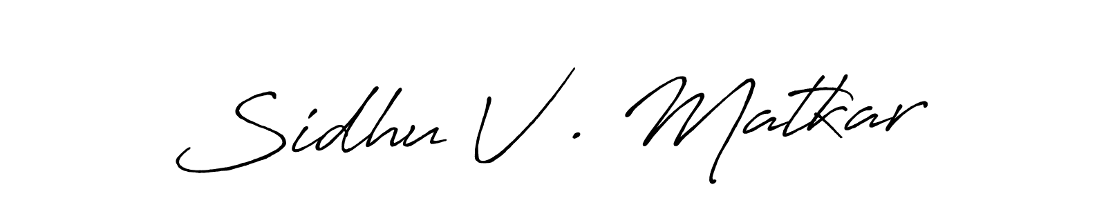 Create a beautiful signature design for name Sidhu V . Matkar. With this signature (Antro_Vectra_Bolder) fonts, you can make a handwritten signature for free. Sidhu V . Matkar signature style 7 images and pictures png