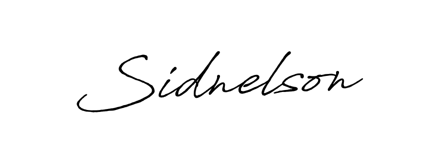 How to make Sidnelson name signature. Use Antro_Vectra_Bolder style for creating short signs online. This is the latest handwritten sign. Sidnelson signature style 7 images and pictures png