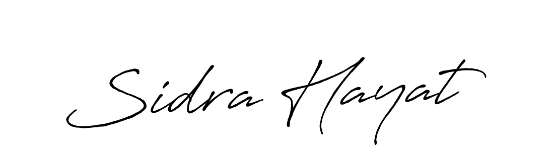 How to make Sidra Hayat name signature. Use Antro_Vectra_Bolder style for creating short signs online. This is the latest handwritten sign. Sidra Hayat signature style 7 images and pictures png