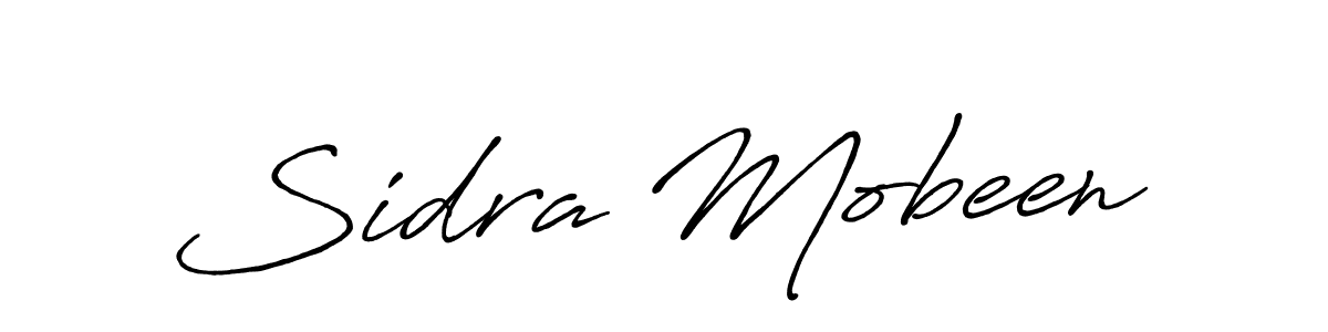 How to make Sidra Mobeen name signature. Use Antro_Vectra_Bolder style for creating short signs online. This is the latest handwritten sign. Sidra Mobeen signature style 7 images and pictures png