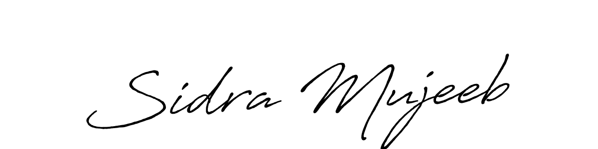 How to make Sidra Mujeeb name signature. Use Antro_Vectra_Bolder style for creating short signs online. This is the latest handwritten sign. Sidra Mujeeb signature style 7 images and pictures png