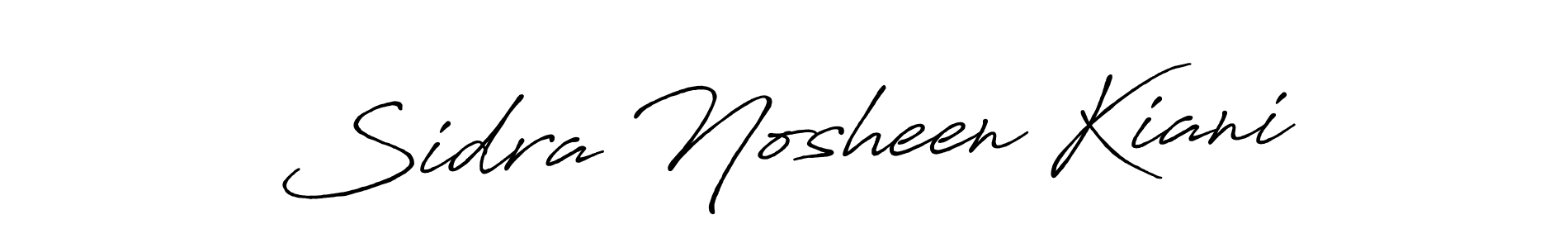 Make a beautiful signature design for name Sidra Nosheen Kiani. With this signature (Antro_Vectra_Bolder) style, you can create a handwritten signature for free. Sidra Nosheen Kiani signature style 7 images and pictures png