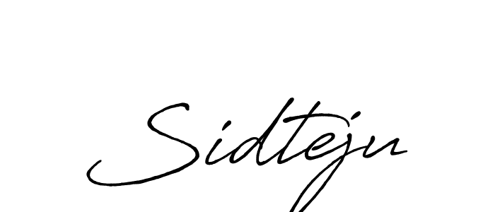 How to make Sidteju name signature. Use Antro_Vectra_Bolder style for creating short signs online. This is the latest handwritten sign. Sidteju signature style 7 images and pictures png