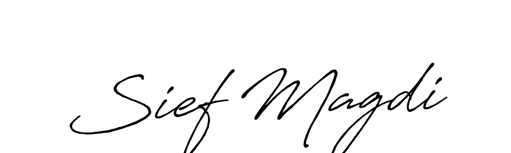 Make a beautiful signature design for name Sief Magdi. With this signature (Antro_Vectra_Bolder) style, you can create a handwritten signature for free. Sief Magdi signature style 7 images and pictures png