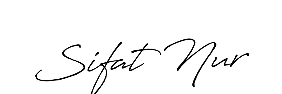 Similarly Antro_Vectra_Bolder is the best handwritten signature design. Signature creator online .You can use it as an online autograph creator for name Sifat Nur. Sifat Nur signature style 7 images and pictures png