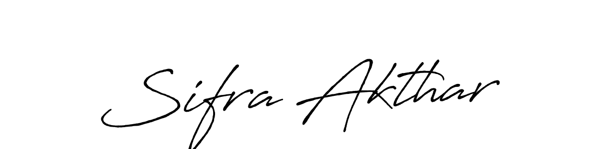 How to make Sifra Akthar name signature. Use Antro_Vectra_Bolder style for creating short signs online. This is the latest handwritten sign. Sifra Akthar signature style 7 images and pictures png