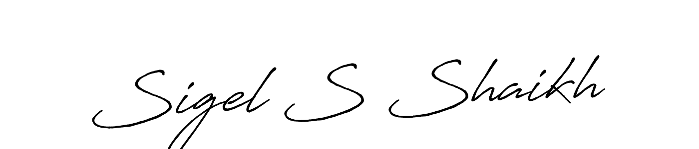 The best way (Antro_Vectra_Bolder) to make a short signature is to pick only two or three words in your name. The name Sigel S Shaikh include a total of six letters. For converting this name. Sigel S Shaikh signature style 7 images and pictures png