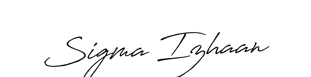 Use a signature maker to create a handwritten signature online. With this signature software, you can design (Antro_Vectra_Bolder) your own signature for name Sigma Izhaan. Sigma Izhaan signature style 7 images and pictures png