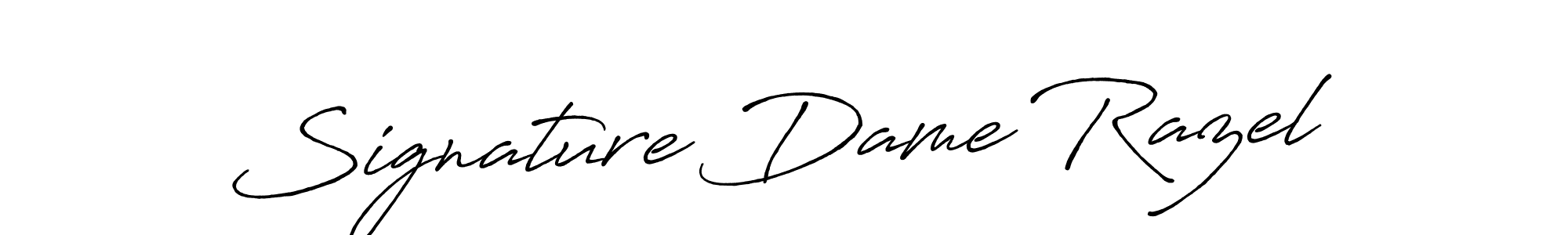 Make a beautiful signature design for name Signature Dame Razel. With this signature (Antro_Vectra_Bolder) style, you can create a handwritten signature for free. Signature Dame Razel signature style 7 images and pictures png