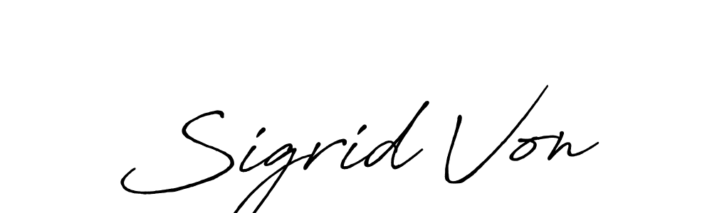 Design your own signature with our free online signature maker. With this signature software, you can create a handwritten (Antro_Vectra_Bolder) signature for name Sigrid Von. Sigrid Von signature style 7 images and pictures png