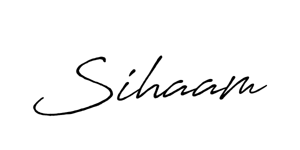 Use a signature maker to create a handwritten signature online. With this signature software, you can design (Antro_Vectra_Bolder) your own signature for name Sihaam. Sihaam signature style 7 images and pictures png