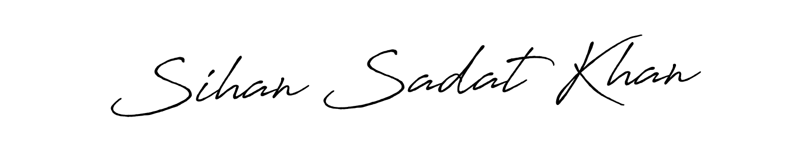 How to make Sihan Sadat Khan name signature. Use Antro_Vectra_Bolder style for creating short signs online. This is the latest handwritten sign. Sihan Sadat Khan signature style 7 images and pictures png