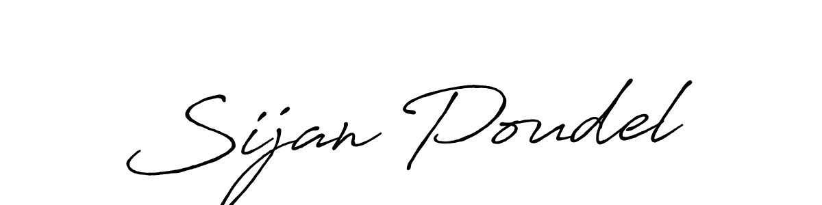 Make a beautiful signature design for name Sijan Poudel. With this signature (Antro_Vectra_Bolder) style, you can create a handwritten signature for free. Sijan Poudel signature style 7 images and pictures png