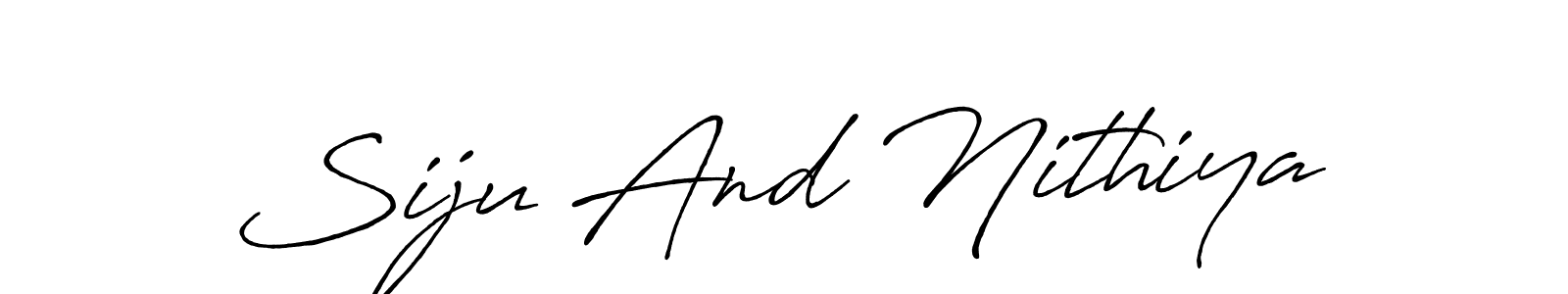 Antro_Vectra_Bolder is a professional signature style that is perfect for those who want to add a touch of class to their signature. It is also a great choice for those who want to make their signature more unique. Get Siju And Nithiya name to fancy signature for free. Siju And Nithiya signature style 7 images and pictures png