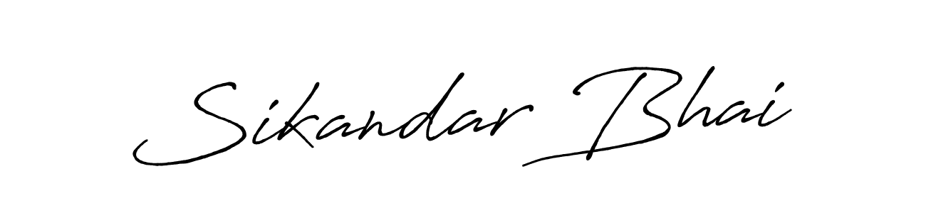 How to make Sikandar Bhai signature? Antro_Vectra_Bolder is a professional autograph style. Create handwritten signature for Sikandar Bhai name. Sikandar Bhai signature style 7 images and pictures png