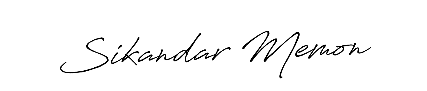 How to make Sikandar Memon signature? Antro_Vectra_Bolder is a professional autograph style. Create handwritten signature for Sikandar Memon name. Sikandar Memon signature style 7 images and pictures png