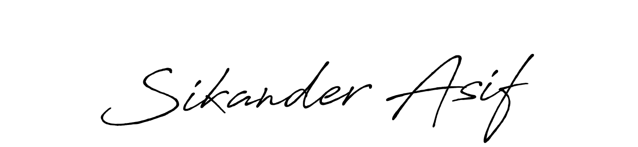 Antro_Vectra_Bolder is a professional signature style that is perfect for those who want to add a touch of class to their signature. It is also a great choice for those who want to make their signature more unique. Get Sikander Asif name to fancy signature for free. Sikander Asif signature style 7 images and pictures png