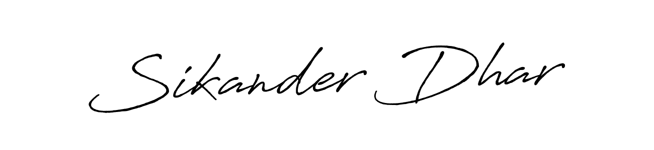 Design your own signature with our free online signature maker. With this signature software, you can create a handwritten (Antro_Vectra_Bolder) signature for name Sikander Dhar. Sikander Dhar signature style 7 images and pictures png