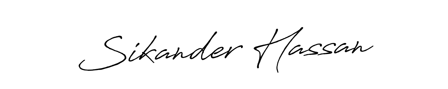 How to make Sikander Hassan signature? Antro_Vectra_Bolder is a professional autograph style. Create handwritten signature for Sikander Hassan name. Sikander Hassan signature style 7 images and pictures png