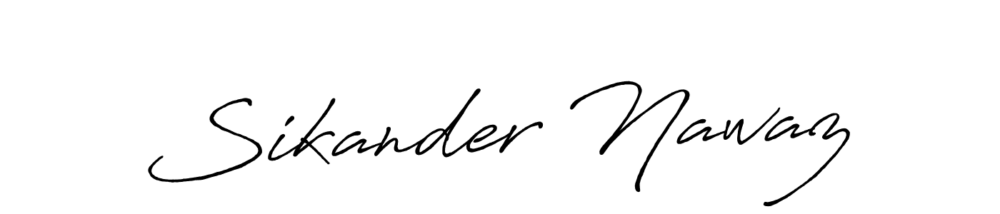 Use a signature maker to create a handwritten signature online. With this signature software, you can design (Antro_Vectra_Bolder) your own signature for name Sikander Nawaz. Sikander Nawaz signature style 7 images and pictures png