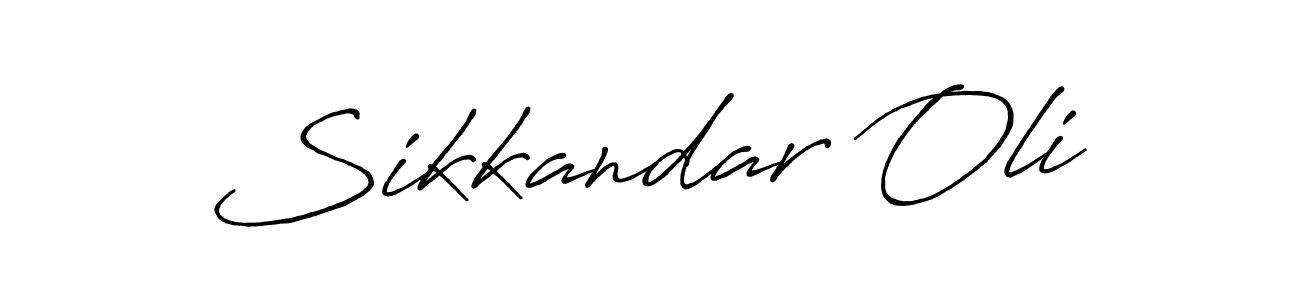 How to make Sikkandar Oli name signature. Use Antro_Vectra_Bolder style for creating short signs online. This is the latest handwritten sign. Sikkandar Oli signature style 7 images and pictures png