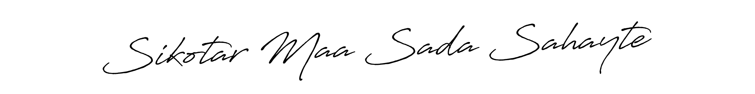 Make a beautiful signature design for name Sikotar Maa Sada Sahayte. With this signature (Antro_Vectra_Bolder) style, you can create a handwritten signature for free. Sikotar Maa Sada Sahayte signature style 7 images and pictures png