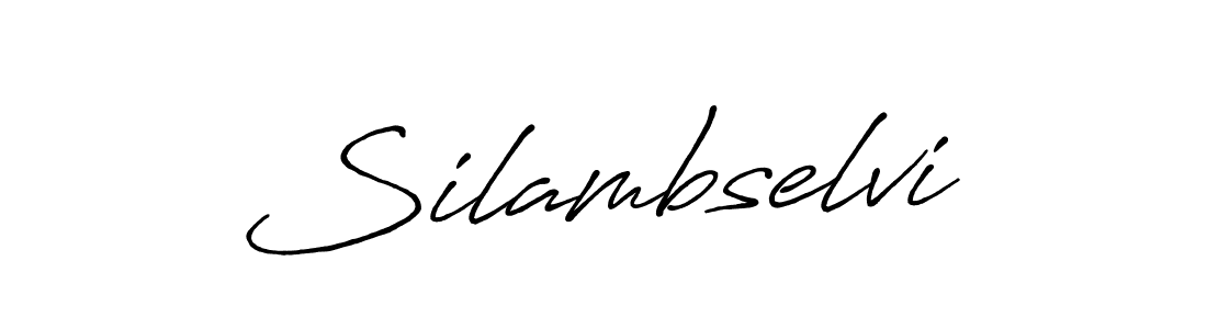 Use a signature maker to create a handwritten signature online. With this signature software, you can design (Antro_Vectra_Bolder) your own signature for name Silambselvi. Silambselvi signature style 7 images and pictures png