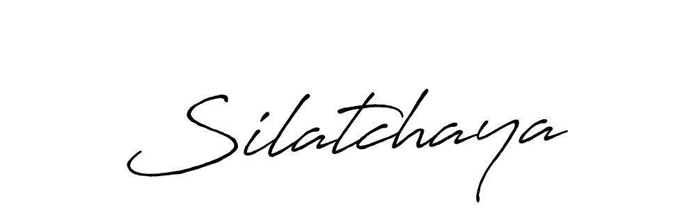You should practise on your own different ways (Antro_Vectra_Bolder) to write your name (Silatchaya) in signature. don't let someone else do it for you. Silatchaya signature style 7 images and pictures png
