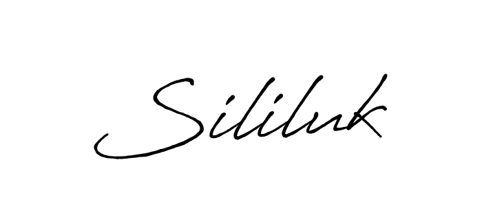 Make a beautiful signature design for name Sililuk. With this signature (Antro_Vectra_Bolder) style, you can create a handwritten signature for free. Sililuk signature style 7 images and pictures png