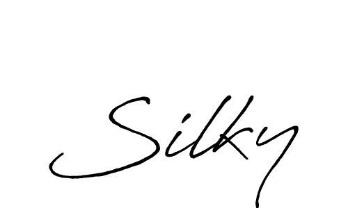 Use a signature maker to create a handwritten signature online. With this signature software, you can design (Antro_Vectra_Bolder) your own signature for name Silky. Silky signature style 7 images and pictures png