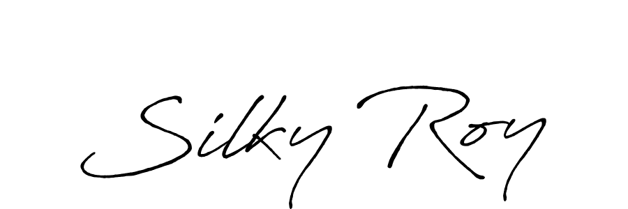 Similarly Antro_Vectra_Bolder is the best handwritten signature design. Signature creator online .You can use it as an online autograph creator for name Silky Roy. Silky Roy signature style 7 images and pictures png