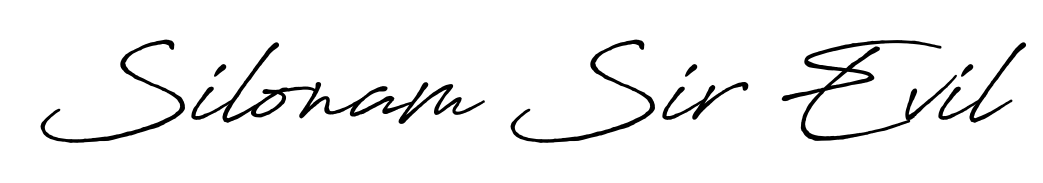 Personalize your online presence with Silonam Sir Evil signature rendered in elegant Antro_Vectra_Bolder font. Great for website footers and blogs. Silonam Sir Evil signature style 7 images and pictures png