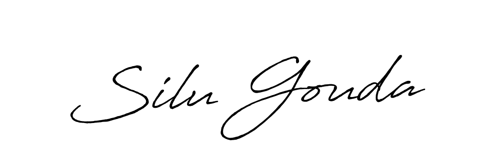The best way (Antro_Vectra_Bolder) to make a short signature is to pick only two or three words in your name. The name Silu Gouda include a total of six letters. For converting this name. Silu Gouda signature style 7 images and pictures png
