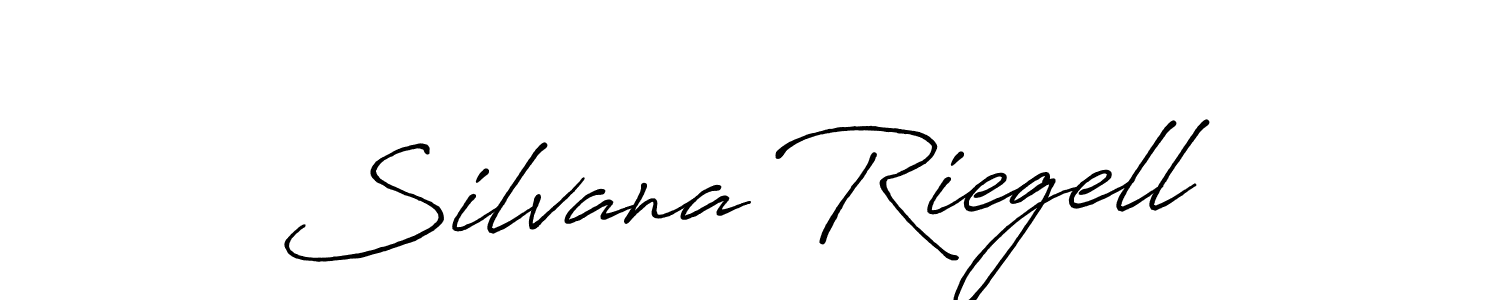 Make a beautiful signature design for name Silvana Riegell. With this signature (Antro_Vectra_Bolder) style, you can create a handwritten signature for free. Silvana Riegell signature style 7 images and pictures png