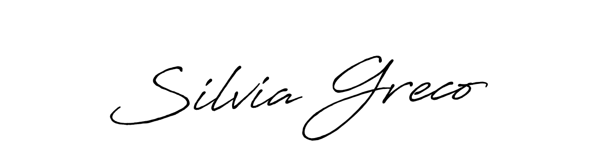 Create a beautiful signature design for name Silvia Greco. With this signature (Antro_Vectra_Bolder) fonts, you can make a handwritten signature for free. Silvia Greco signature style 7 images and pictures png