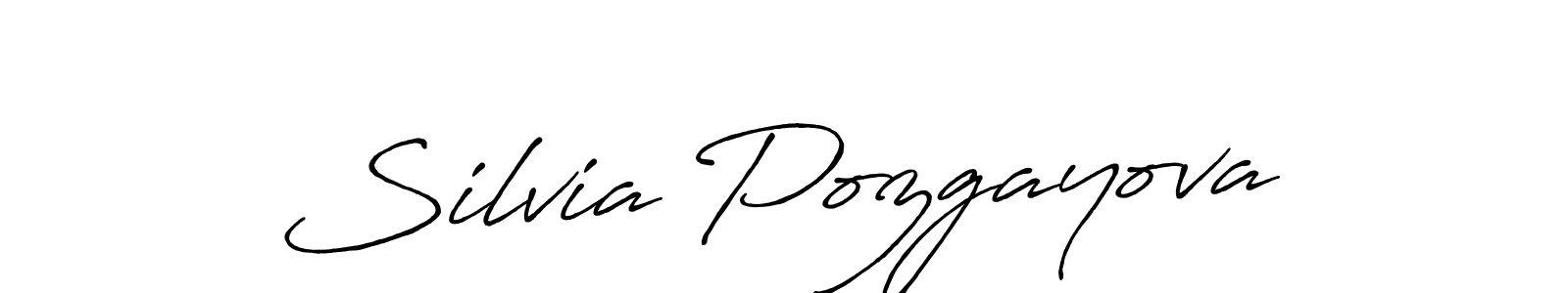 How to make Silvia Pozgayova name signature. Use Antro_Vectra_Bolder style for creating short signs online. This is the latest handwritten sign. Silvia Pozgayova signature style 7 images and pictures png