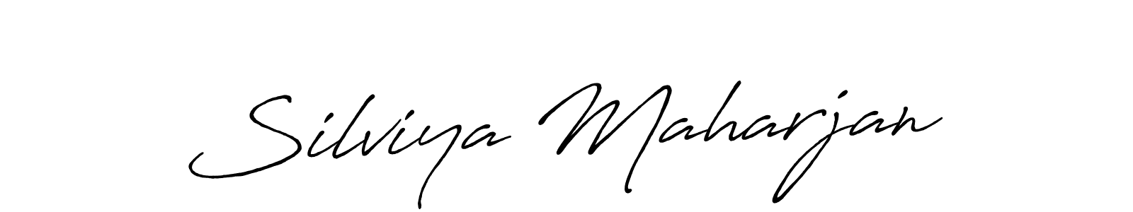 Design your own signature with our free online signature maker. With this signature software, you can create a handwritten (Antro_Vectra_Bolder) signature for name Silviya Maharjan. Silviya Maharjan signature style 7 images and pictures png