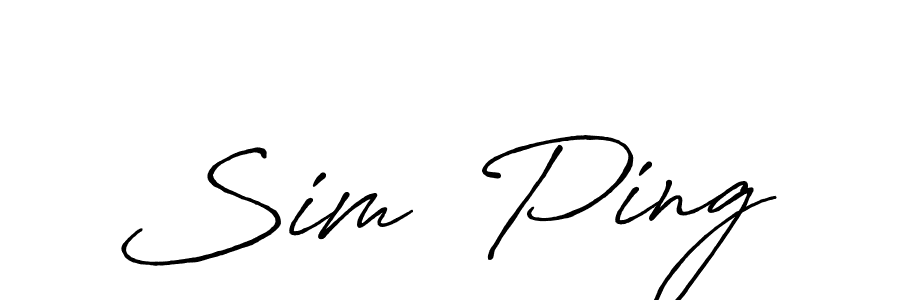 This is the best signature style for the Sim  Ping name. Also you like these signature font (Antro_Vectra_Bolder). Mix name signature. Sim  Ping signature style 7 images and pictures png