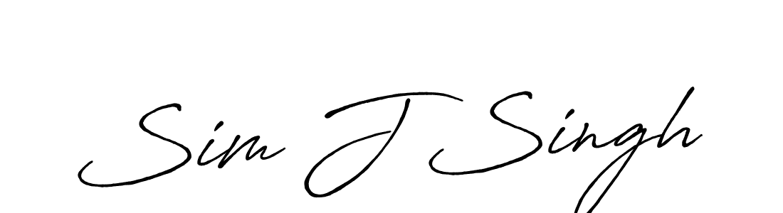 Create a beautiful signature design for name Sim J Singh. With this signature (Antro_Vectra_Bolder) fonts, you can make a handwritten signature for free. Sim J Singh signature style 7 images and pictures png