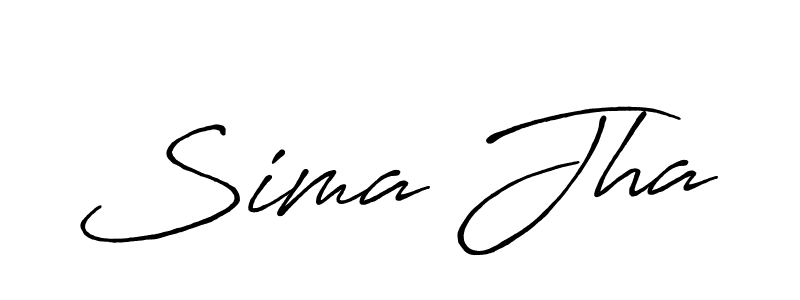 Sima Jha stylish signature style. Best Handwritten Sign (Antro_Vectra_Bolder) for my name. Handwritten Signature Collection Ideas for my name Sima Jha. Sima Jha signature style 7 images and pictures png