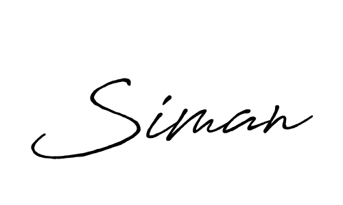 How to make Siman name signature. Use Antro_Vectra_Bolder style for creating short signs online. This is the latest handwritten sign. Siman signature style 7 images and pictures png