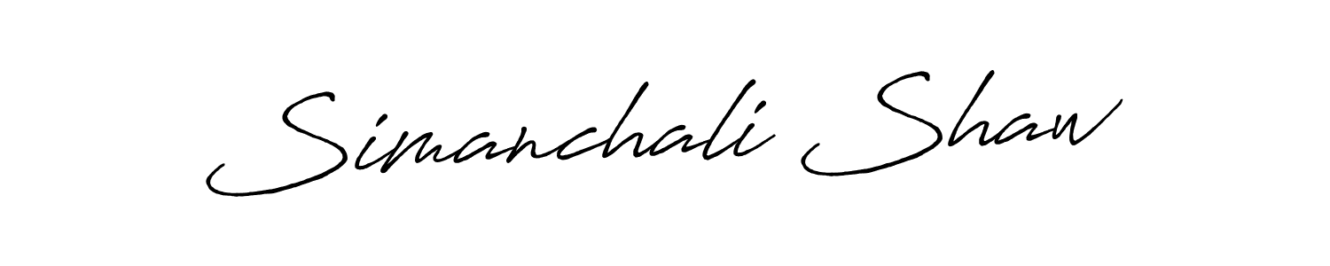 Design your own signature with our free online signature maker. With this signature software, you can create a handwritten (Antro_Vectra_Bolder) signature for name Simanchali Shaw. Simanchali Shaw signature style 7 images and pictures png