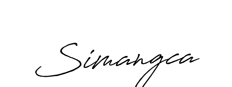 The best way (Antro_Vectra_Bolder) to make a short signature is to pick only two or three words in your name. The name Simangca include a total of six letters. For converting this name. Simangca signature style 7 images and pictures png