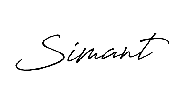 Also we have Simant name is the best signature style. Create professional handwritten signature collection using Antro_Vectra_Bolder autograph style. Simant signature style 7 images and pictures png