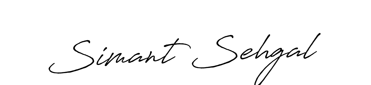 Make a beautiful signature design for name Simant Sehgal. With this signature (Antro_Vectra_Bolder) style, you can create a handwritten signature for free. Simant Sehgal signature style 7 images and pictures png