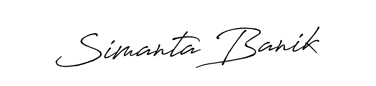 How to make Simanta Banik name signature. Use Antro_Vectra_Bolder style for creating short signs online. This is the latest handwritten sign. Simanta Banik signature style 7 images and pictures png
