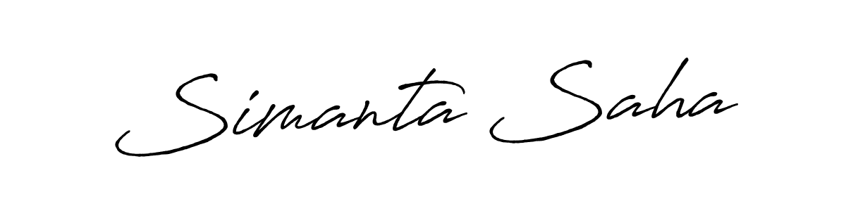 Simanta Saha stylish signature style. Best Handwritten Sign (Antro_Vectra_Bolder) for my name. Handwritten Signature Collection Ideas for my name Simanta Saha. Simanta Saha signature style 7 images and pictures png